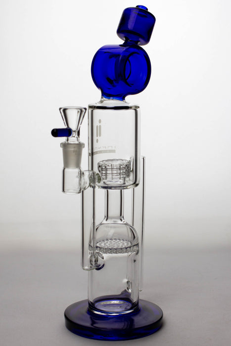12" infyniti glass honey comb and shower head diffuser recycled bong-Blue-4147 - One Wholesale