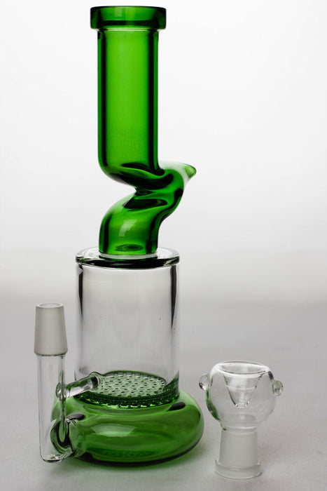 8" honeycomb flat diffused kink bubbler- - One Wholesale
