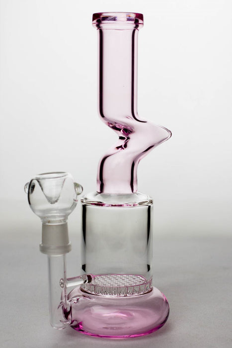 8" honeycomb flat diffused kink bubbler-Pink - One Wholesale
