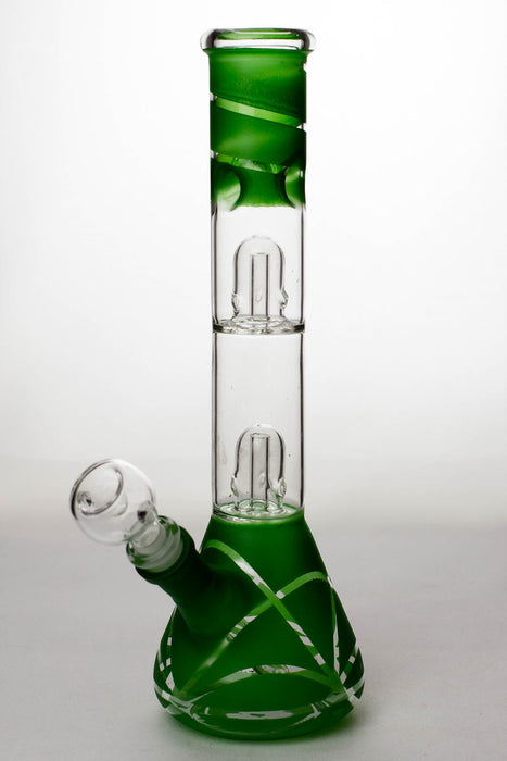 12 inches double dome percolator beaker Bong-Green-4166 - One Wholesale