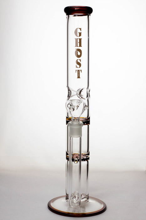 17" GHOST dual flat swirl diffused glass bongs- - One Wholesale