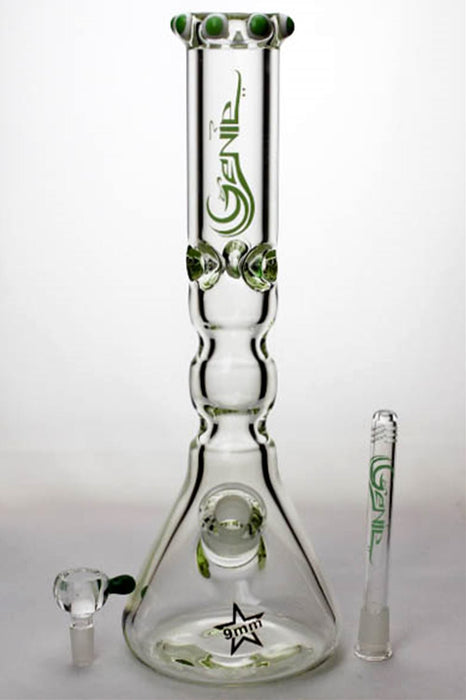 14.5 inches genie color dot curved tube beaker water bong- - One Wholesale
