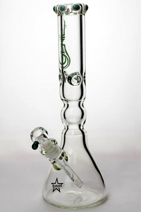 14.5 inches genie color dot curved tube beaker water bong-Jade-4202 - One Wholesale