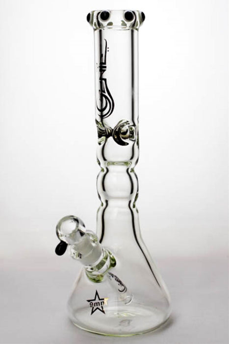 14.5 inches genie color dot curved tube beaker water bong-Black-4203 - One Wholesale