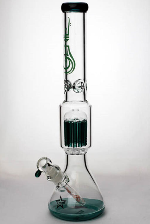18 inches genie 12 arms beaker colored bottom water bong-Teal-4206 - One Wholesale