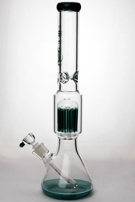 18 inches genie 12 arms beaker colored bottom water bong- - One Wholesale