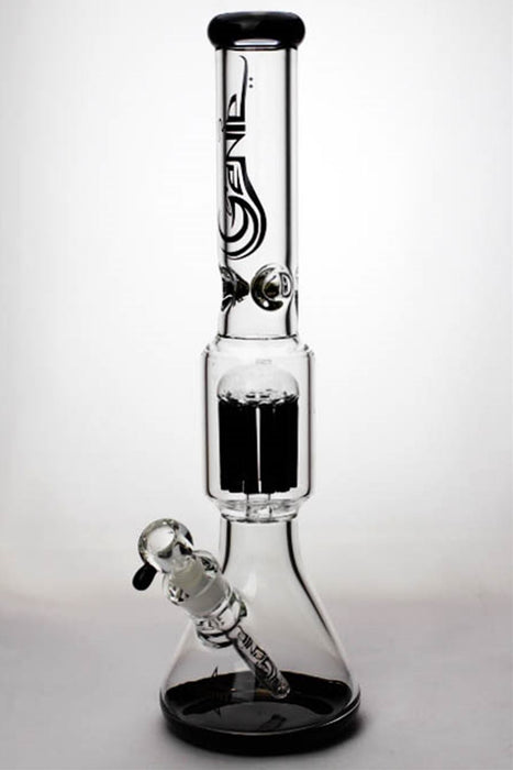18 inches genie 12 arms beaker colored bottom water bong-Black-4208 - One Wholesale