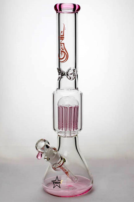 18 inches genie 12 arms beaker colored bottom water bong-Pink-4209 - One Wholesale