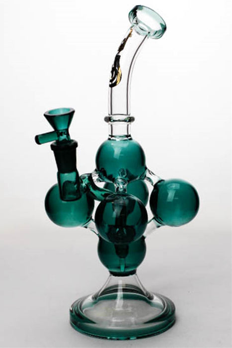 10" genie 6-ball chamber recycled bubbler-Teal-4213 - One Wholesale