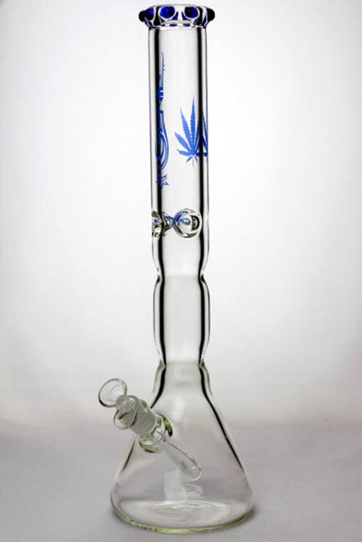 18 inches genie color dot curved tube beaker water bong Glass Bong ONE Blue-4218
