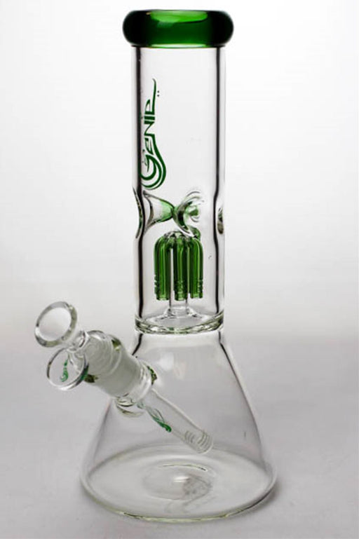 11" genie glass 6-arm beaker water bong Glass Bong ONE Green-4224