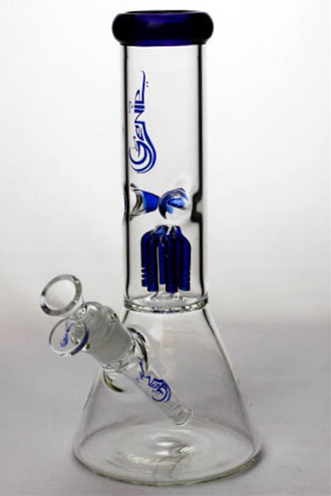 11" genie glass 6-arm beaker water bong-Blue-4225 - One Wholesale