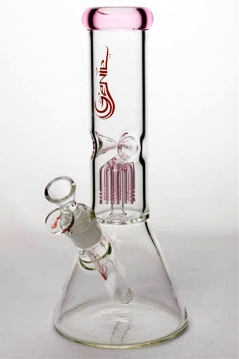 11" genie glass 6-arm beaker water bong-Pink-4227 - One Wholesale