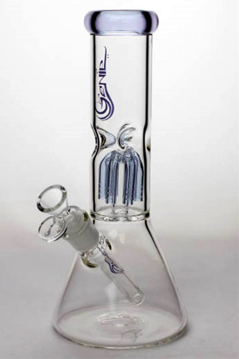 11" genie glass 6-arm beaker water bong-Purple-4228 - One Wholesale