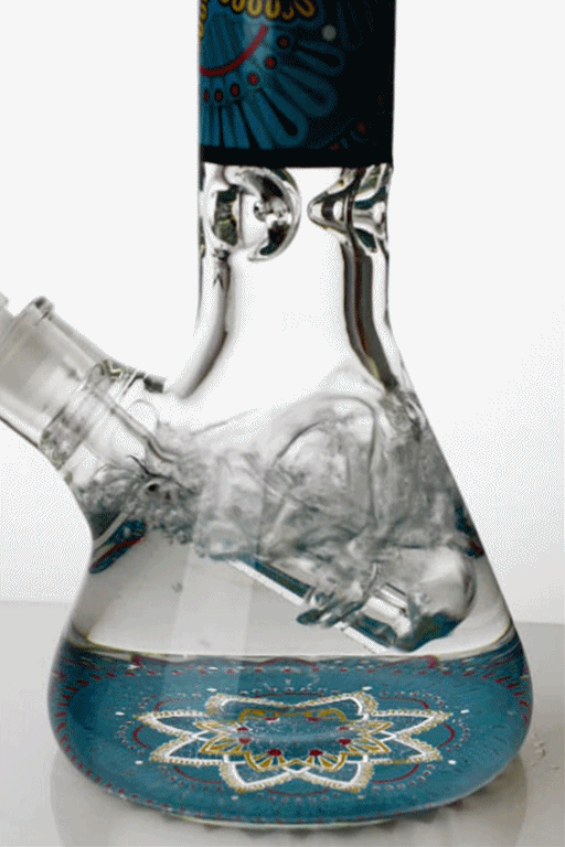 14" geometric design heavy glass beaker water bong Glass Bong ONE