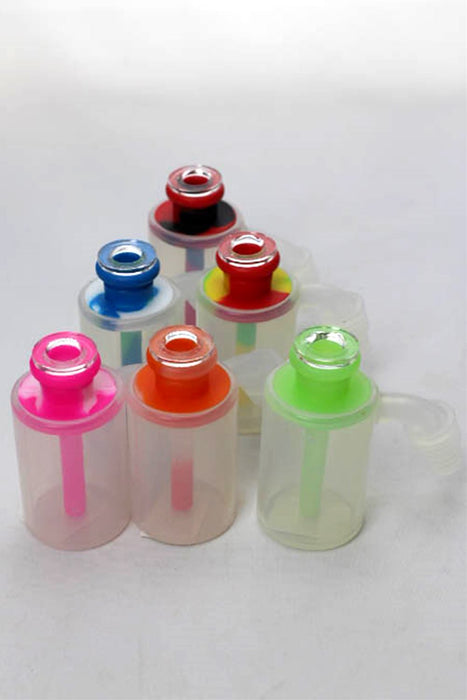 Silicone mini ash catcher with multi hole glass bowl display- - One Wholesale