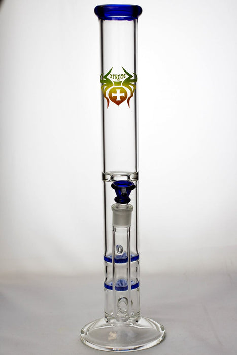 18" Xtreme-dual flat honeycome glass bongs- - One Wholesale