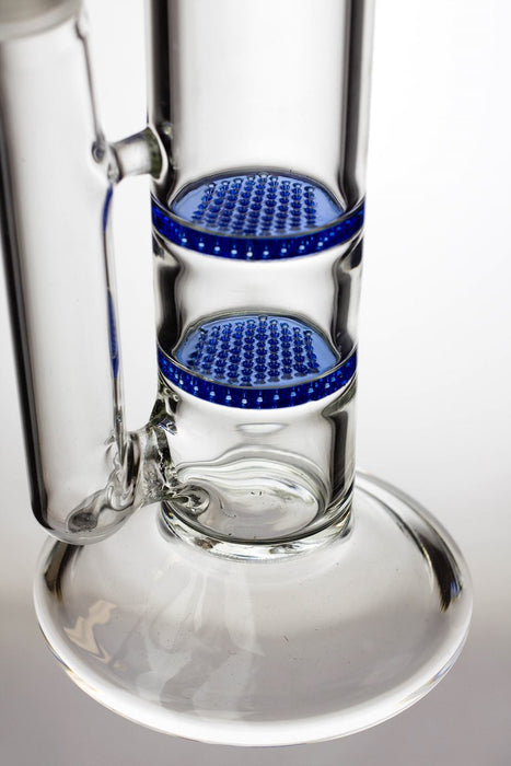 18" Xtreme-dual flat honeycome glass bongs- - One Wholesale