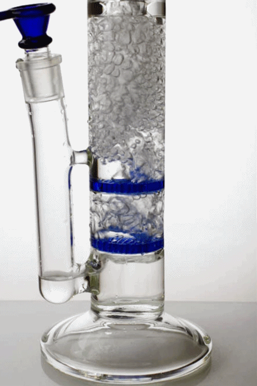18" Xtreme-dual flat honeycome glass bongs Glass Bong ONE