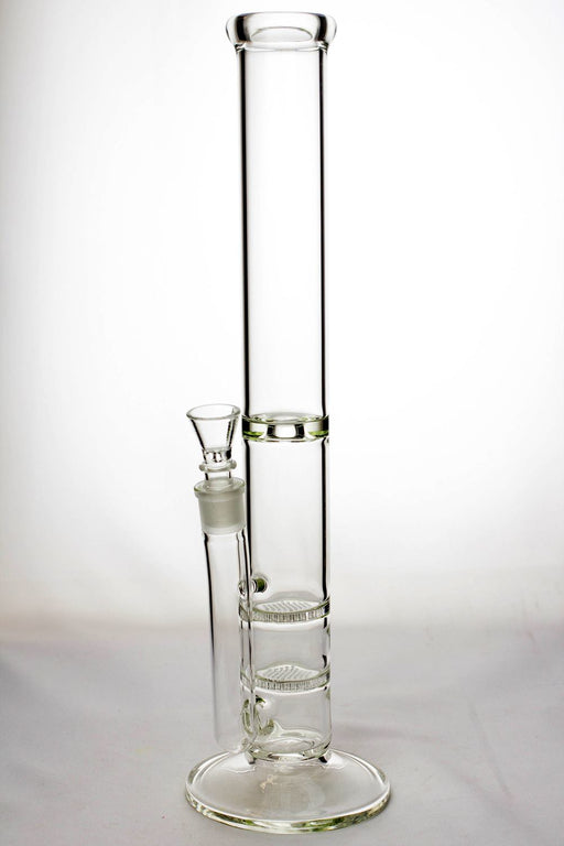 18" dual flat honeycome clear glass bongs Glass Bong ONE