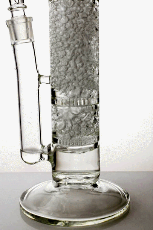 18" dual flat honeycome clear glass bongs Glass Bong ONE