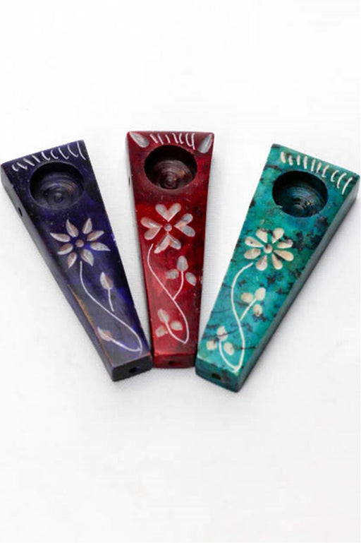Flower Engraved Stone Pipe Pack of 3 Quartz hand pipe ONE