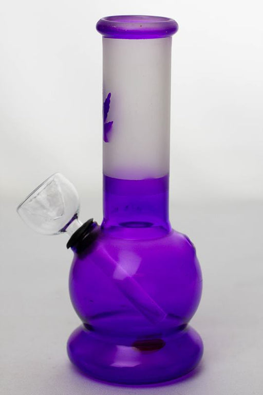 6" Two tone color purple glass water bong Glass Bong ONE