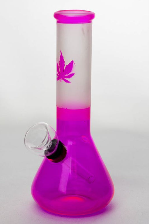 6" Two tone color pink glass water bong- - One Wholesale