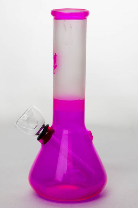 6" Two tone color pink glass water bong- - One Wholesale