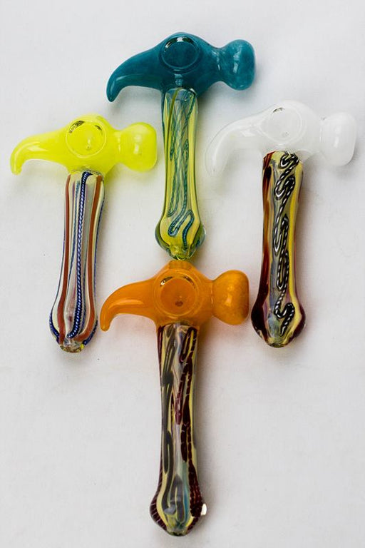 5.5" Hammer shape glass hand pipe- - One Wholesale