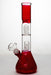 12  inches double dome percolator patterned beaker water bong-Red - One Wholesale