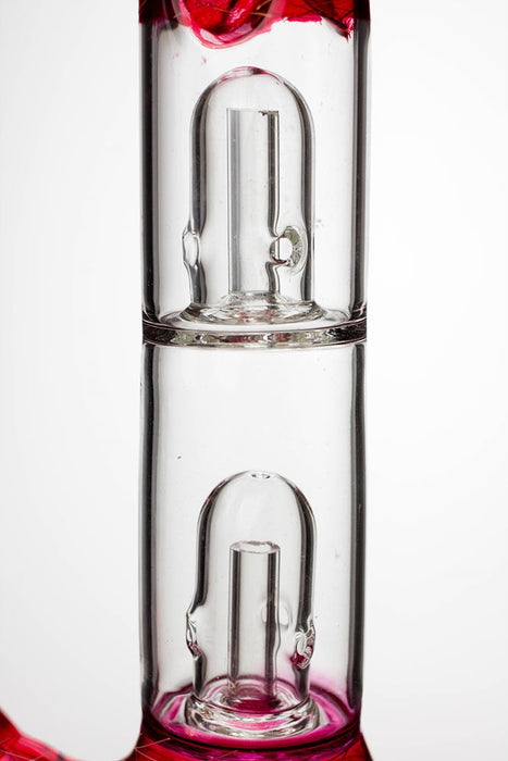 12  inches double dome percolator patterned beaker water bong- - One Wholesale