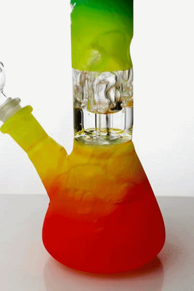 8" dome percolator beaker water bong-Leaf- - One Wholesale