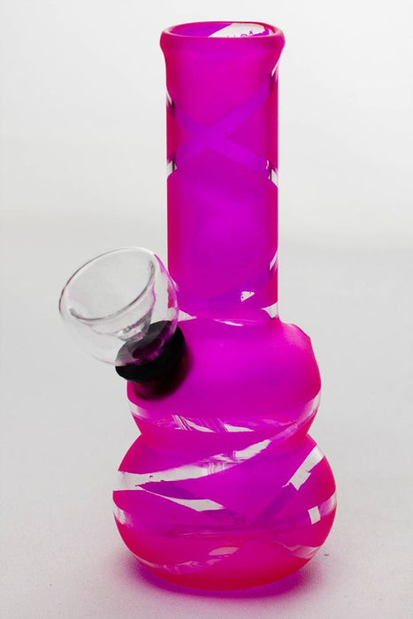 5" color glass mini water bong-Pink-4385 - One Wholesale