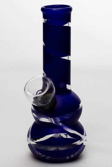 5" color glass mini water bong-Dark Blue-4391 - One Wholesale