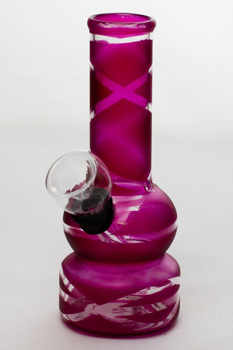 5" color glass mini water bong-Dark Red-4392 - One Wholesale