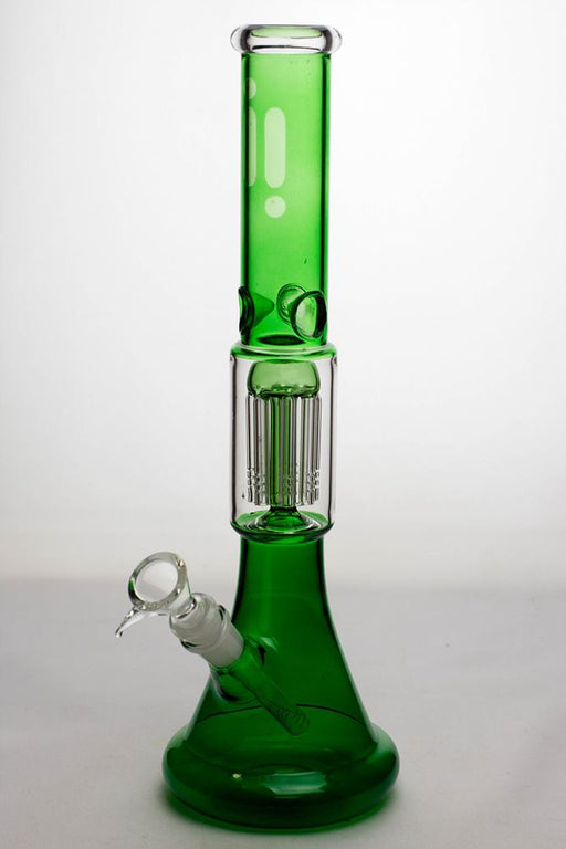 14" infyniti 8-arm percolator colored tube beaker Bong-Green - One Wholesale