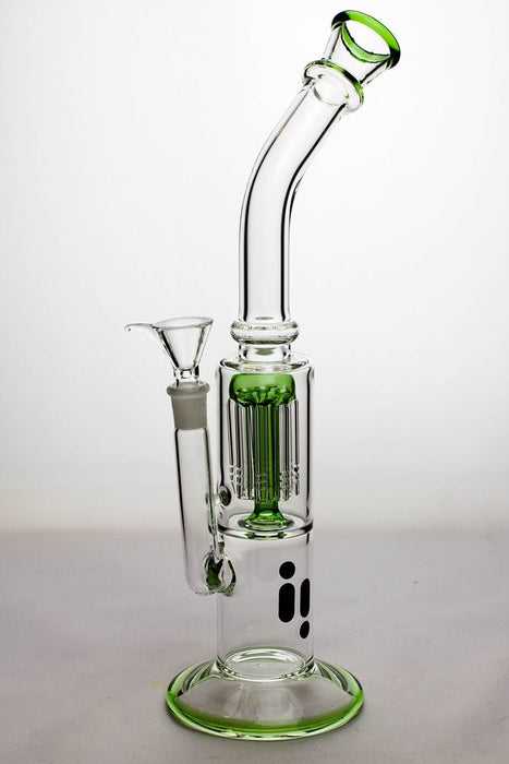 14" infyniti 8-arm percolator bent neck water Bong-Green - One Wholesale