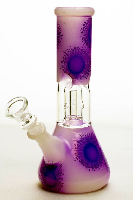 8" Sunflower dome percolator beaker water bong Glass Bong ONE Dark Purple-4427