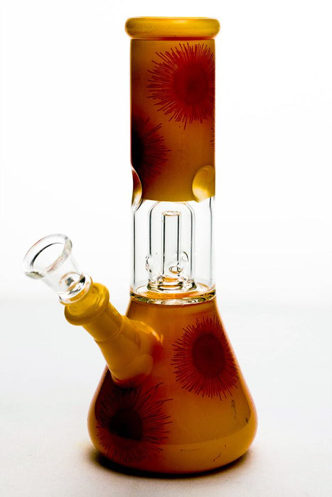 8" Sunflower-D dome percolator beaker water bong Bongs ONE Yellow-4429