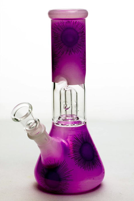 8" Sunflower-D dome percolator beaker water bong-Purple-4431 - One Wholesale