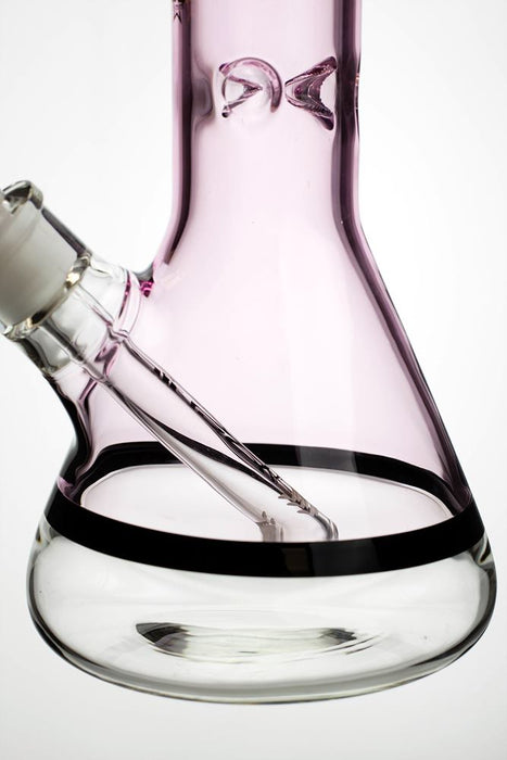 18 inches genie 9 mm color-tube and clear-bottom beaker water bong- - One Wholesale