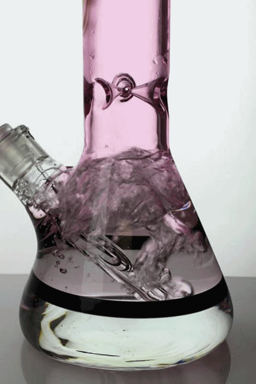 18 inches genie 9 mm color-tube and clear-bottom beaker water bong Glass Bong ONE