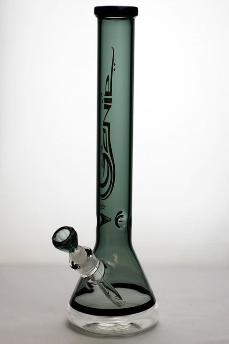 18 inches genie 9 mm color-tube and clear-bottom beaker water bong-T-Black - One Wholesale