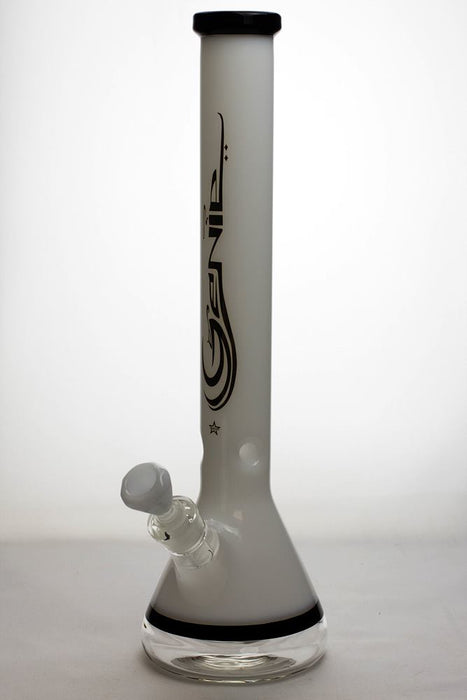 18 inches genie 9 mm color-tube and clear-bottom beaker water bong-White - One Wholesale