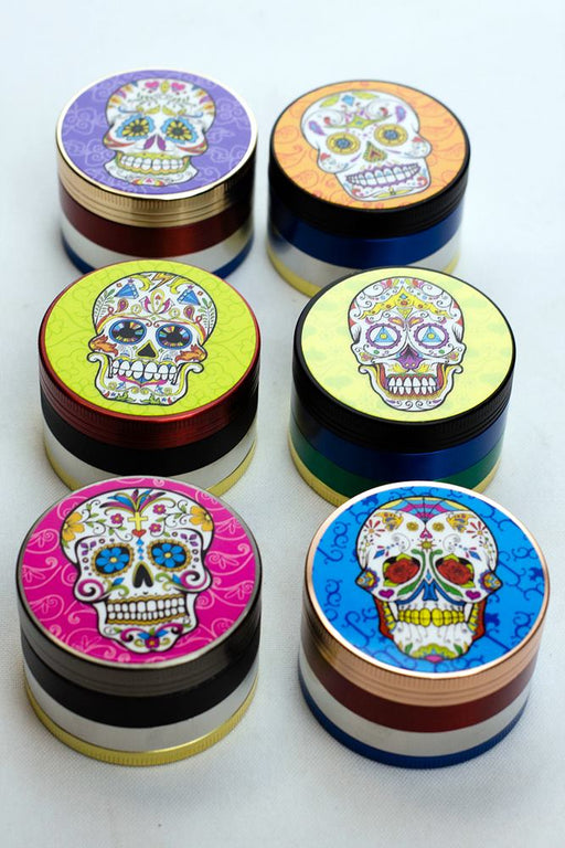 4 parts Skull picture color metal grinder- - One Wholesale