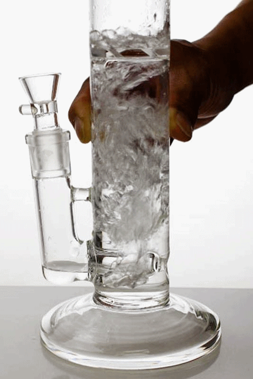 19.5 in. clear tube inline diffuser glass water bong with carb Glass Bong ONE