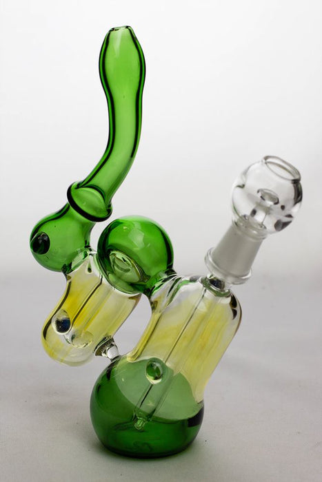 8 in. 2-in-1 dual chamber diffused bubbler-Green-4465 - One Wholesale