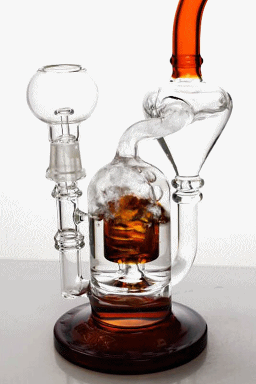 9.5 in. 2-in-1 cylinder diffused recycler bong Glass Rig ONE