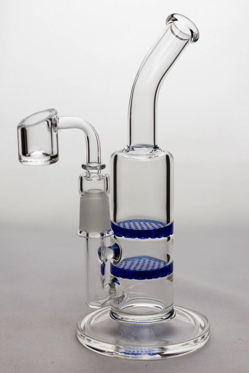 8" dual honeycomb diffuser bubbler with a banger Bongs ONE